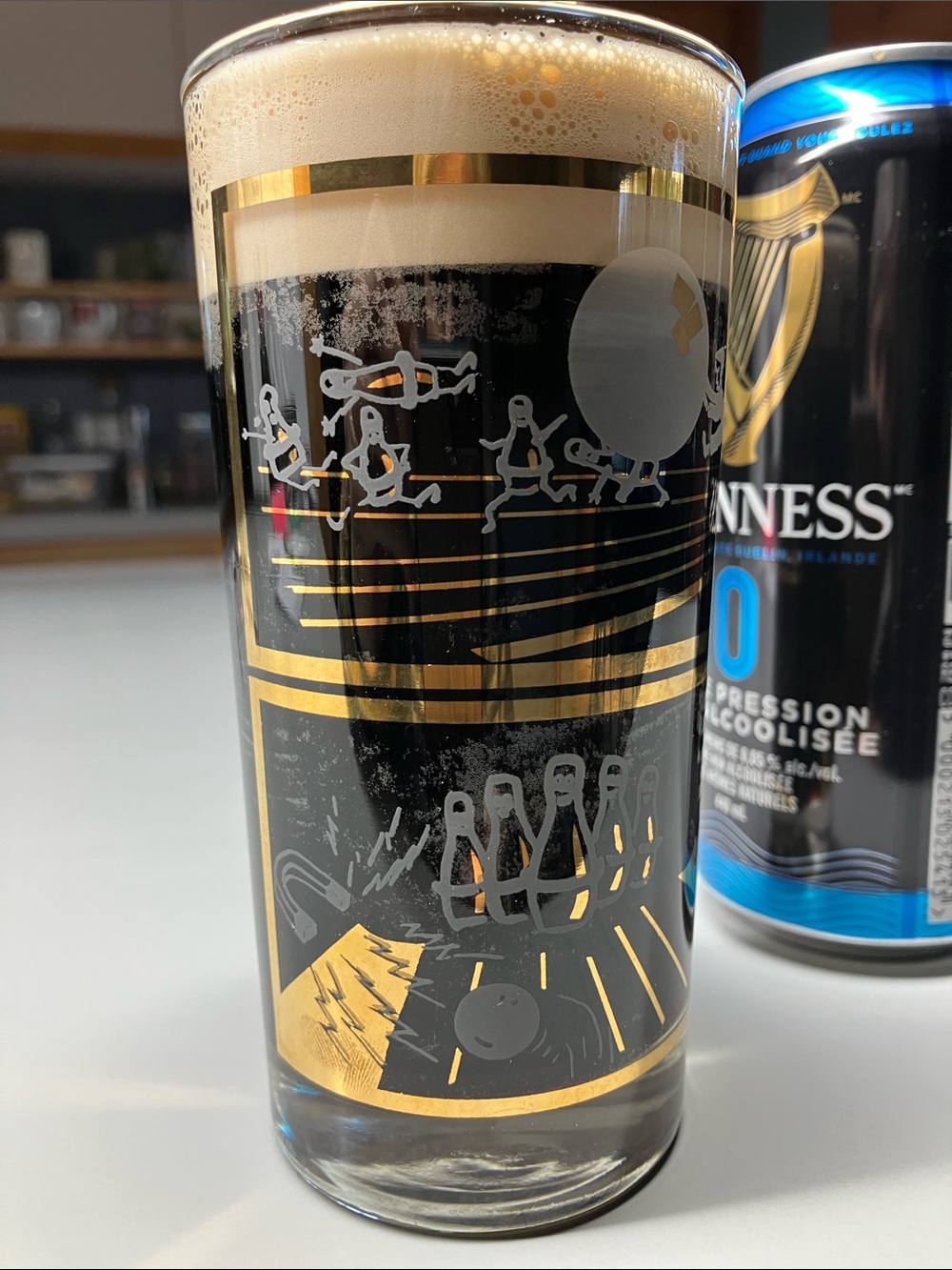 Comical vintage bowling glass